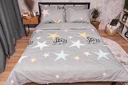 Підковдра Moon&Star Бязь Gold Люкс Gray Stars Полуторна 143x210 см - мініатюра 3