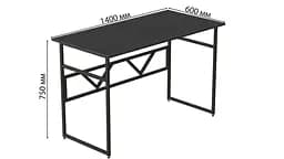 Комп'ютерний стіл Ferrum-decor Райан 75x140x60 чорний ДСП Сосна Кембра 16мм (FRD-103695) - мініатюра 3