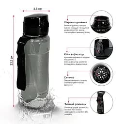 Пляшка для води Line Art Lens темно-синя 600 мл (60014418LA-44) - мініатюра 6