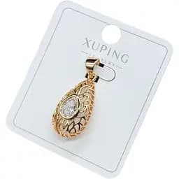 Жіночий кулон-підвіска Xuping Ажурна крапля з медичного золота з покриттям справжнім золотом 18K та кристалом