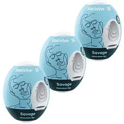 Набір мастурбаторів Satisfyer Masturbator Egg Savage Set 3 шт. білий