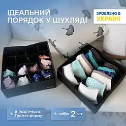 Набір органайзерів ORGANIZE  для білизни 2 шт (чорний)