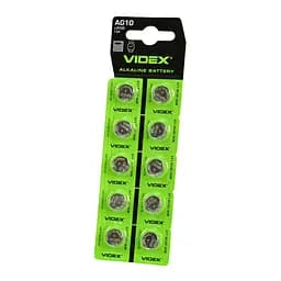 Батарейка часовая Videx AG10 (LR1130) щелочные 1.5V 10 шт.