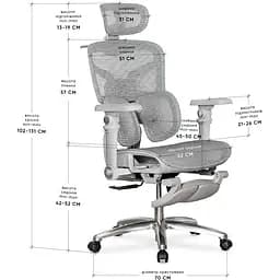Крісло Mealux S2 Air Plus Grey ( HF-S2 M/G) - мініатюра 2