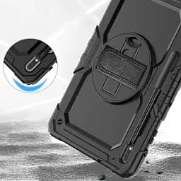 Чохол Rugged 3 Layers броньований протиударний з захистом Samsung Galaxy Tab S10 FE 10.9 Чорний - мініатюра 8