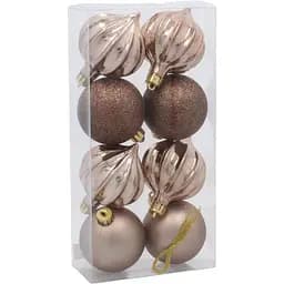 Комплект ялинкових кульок Chomik пластикові 6 см шампань 8 шт. (GIF3979)