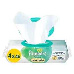 Набір дитячі вологі серветки Pampers Harmonie New Baby 184 шт. (4 уп. по 46 шт.)