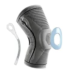 Бандаж (наколенник) ортопедический для коленного сустава EasyFit с ребрами жесткости и силиконовой вставкой (серый), размер S (EF-0079-S)