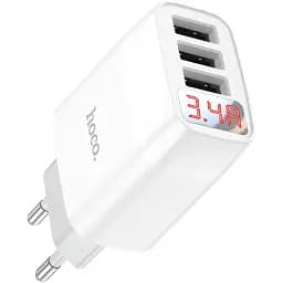 Зарядний пристрій Hoco C93A 3 юсб виходи та дисплей блок живлення