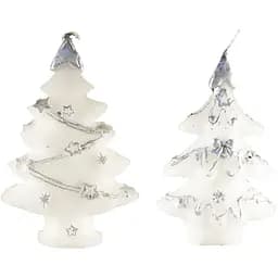 Декоративная новогодняя свеча Devilon Елка 7.4x3.4x11.3 см 1 шт. белая в ассортименте (790944-1)