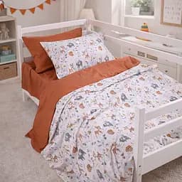 Комплект постільної білизни MirSon бязь Kids Time Wild Friends 2x143x210 см (2200012565421)