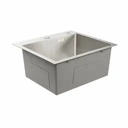 Кухонна мийка нержавійка 50x45 Platinum Handmade (сифон круглий, 3,0/0,8), Нержавіюча сталь - мініатюра 3
