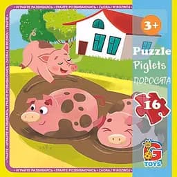 Пазлы Ферма Поросята LA03 G-Toys 16 элементов (4824687637474)