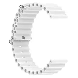 Ремінець для Samsung Galaxy Watch 4 40mm - білий ширина кріплення 20мм силікон Watchbands Hump (W22-4WB39441171) - мініатюра 2