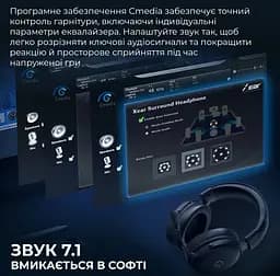 Игровые наушники беспроводные GamePro HSW-191-BL Asgard Skadi Wireless 7.1 Black - мініатюра 16