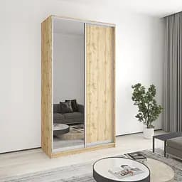 Шкаф-купе двухдверный MebelStar Стандарт AL ДСП/Зеркало 130x45x240 см Дуб тахо (MBS-3720)