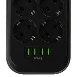 Мережевий фільтр живлення ColorWay (CW-CHE64B), 6 розеток/4USB Black (CW-CHE64B) - мініатюра 7