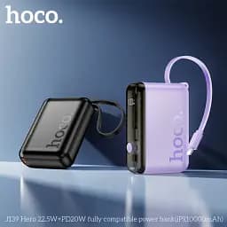 Портативна батарея Powerbank Hoco J139 Hero 22.5W+PD20W Cable Lightning 10000mAh Purple - мініатюра 3