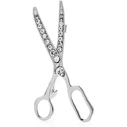 Брошь ножницы булавка белый металл