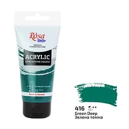 Краска акриловая Зеленая темная (416) 75 мл Rosa Studio