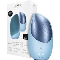 Термо щітка для обличчя Geske Sonic Thermo Facial Brush 6 в 1 електронна звукова аквамарин