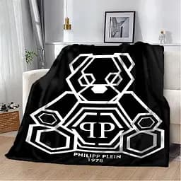 Плед плюшевий на подарунок 3D Philipp Plein Чорний 160х200 см