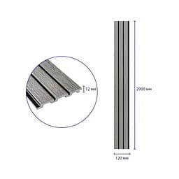 Рейка декоративна Wall Sticker PS 2900х120х12 мм Світло-сірий дуб SW-00001740 - мініатюра 3