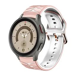Ремінець для Samsung Galaxy Watch 6 40mm 6 44mm - рожево-білий ширина кріплення 20мм силікон Watchbands Scales (W18-3WB39648588) - мініатюра 2