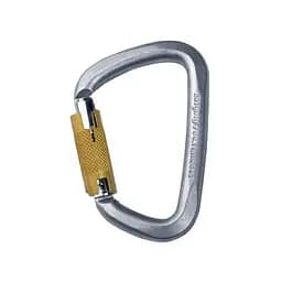 Карабін Singing Rock D Steel Triple Lock Screw Gate Black 50kN Сріблястий
