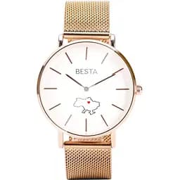 Наручний годинник жіночий Besta Love UA Rosegold Золотий (3143)