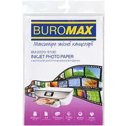 Фотопапір Buromax глянцевий А4 200 г/м² 100 аркушів (BM.2220-5100)