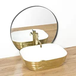 Умивальник Rea Floria gold/white накладний REA-U0027, Золотий - мініатюра 3