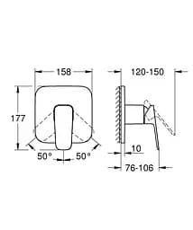 Змішувач для душу Grohe Cubeo 1017772430, Чорний матовий - мініатюра 5