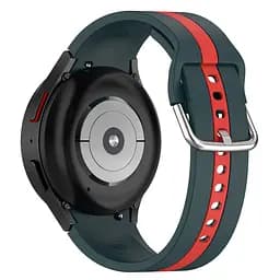 Браслет D2 для Samsung Galaxy Watch 5 - темно-зелено-червоний ширина кріплення 20мм силікон Watchbands (W17-2WB12312664) - мініатюра 2