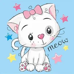 Роспись на холсте ArtCraft Белая кошка 30х30 см 15502-AC