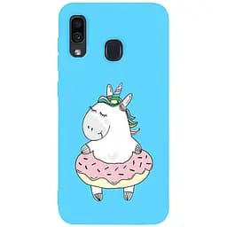 Чохол-накладка Toto Matt TPU 2 mm Print Case Samsung Galaxy A20/A30 #3 Unicorn Donut Sky Blue