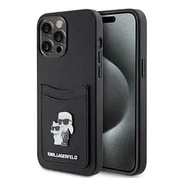 Чехол Karl Lagerfeld PU Saffiano Card Slot Metal Karl и Choupette Cover для iPhOne 15 Pro Max Black (57983116853)