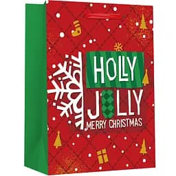 Пакет подарочный Malevaro Medium Xmas 17.8x9.8x22.9 см красно-зеленый (22-9642-A-2)