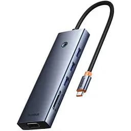 Перехідник HUB Baseus UltraJoy 10-Port (Type-C to HDMI+VGA+USB3.0*3+PD+RJ45+SD/TF3+3.5mm) (80C8) Slate Grey