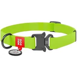 Нашийник для собак Waudog Waterproof, коллартекс, водостійкий, з QR паспортом, 35-58х2,5 см, салатовий