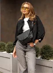 Женская сумка бананка Sambag Tirso Zard черная 33 × 22 × 7 см (80551001)