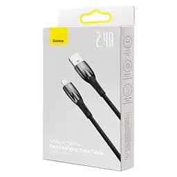 Кабель Baseus Glimmer Series Fast Charging USB-A to Lightning 2m Black (CADH000301) - мініатюра 5