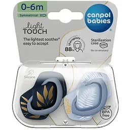 Пустушка Canpol babies Gold силіконова симетрична 0-6 міс. 2 шт. синя з блакитним (22/664_blu)