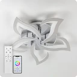 Люстра світлодіодна 517 Light 3color з пультом 80Вт Хром (02074)