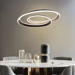 Підвісна кільцева люстра в сатиновому перекрученому корпусі 60 см Line F Арт. MJ340-600 Champagne GD