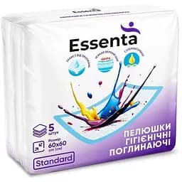 Пелюшки гігієнічні Essenta Standard 60 х 60 см 5 шт.