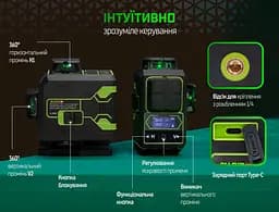 Рівень лазерний Alloid Pro 4D 16 ліній (LL-4466) - мініатюра 11