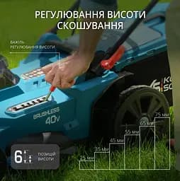 Газонокосарка акумуляторна Konner & Sohnen з АКБ та ЗП KS 43LM-40V set - мініатюра 7
