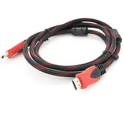 Кабель мультимедійний HDMI to HDMI 15.0m v1.4, OD-7.4mm Black/RED Merlion (YT-HDMI(M)/(M)NY/RD-15m)