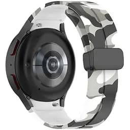 Браслет Cls-color для Samsung Galaxy Watch FE - біло-чорний ширина кріплення 20мм силікон Watchbands (FEWB36536539)